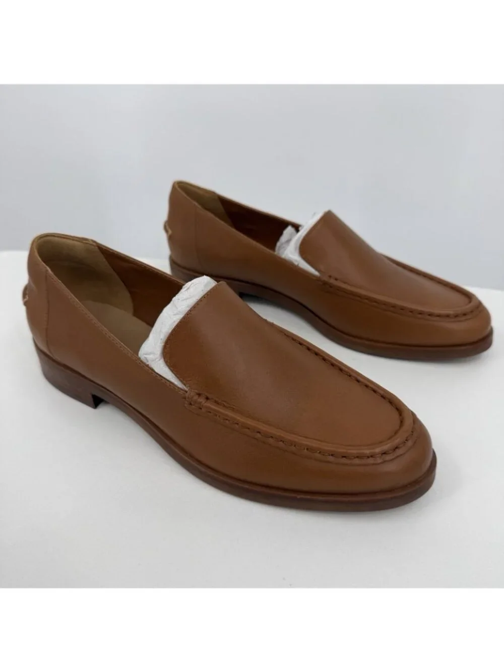 Everlane The Modern Loafer in Camel-Tan Leather sz 9.5 Stacked Heel Cushioned